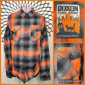 Dixxon Flannel Co. Women's Salem 13 Long Sleeve Orange/Grey Flannel Shirt Med